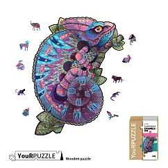 【YouRPUZZLE】木質不規則立體動物造型拼圖 變色龍