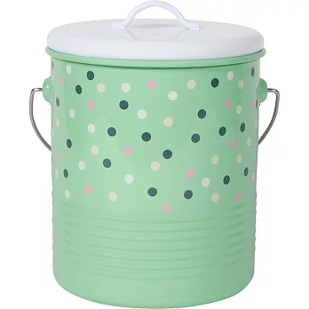 《NOW》提式廚餘桶(圓點綠4L) | 回收桶 垃圾桶 收納桶 餿水桶