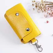 AmaZing 鑰匙有個家-多彩實用頭層牛皮鑰匙包(9色任選) _黃色