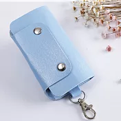 AmaZing 鑰匙有個家-多彩實用頭層牛皮鑰匙包(9色任選) _淺藍