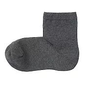 [MUJI無印良品]女棉混足口寬鬆舒適直角短襪 23~25cm 墨灰