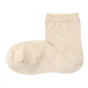 [MUJI無印良品]女棉混足口寬鬆舒適直角短襪 23~25cm 米色