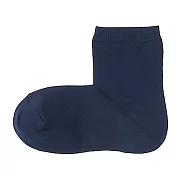 [MUJI無印良品]女棉混足口寬鬆舒適直角短襪 23~25cm 暗藍