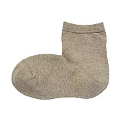 [MUJI無印良品]女棉混足口寬鬆舒適直角短襪 23~25cm 摩卡棕