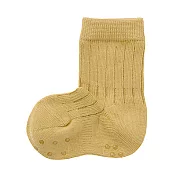 [MUJI無印良品]幼兒棉混腳跟特殊編織寬螺紋直角襪 11~15cm 煙燻芥黃