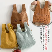 【Sayaka紗彌佳】日系可愛柔軟燈芯絨材質龍貓造型隨身手袋  -深棕色
