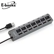 E-books H10 獨立開關7孔USB HUB集線器+電源指示燈
