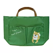 【日本正版】柴犬 輕便手提袋 便當袋/午餐袋/手提袋 大西賢製販 - 綠色款
