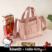 Hello Kitty x Kiiwi O! 聯名款．純色防潑尼龍兩用迷你托特 YOKO  乾燥玫瑰粉