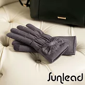 Sunlead 防滑效果。保暖防風螢幕觸控輕量感刷毛手套 (深灰色)