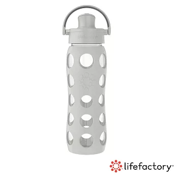 【Lifefactory】玻璃水瓶掀蓋650ml _灰(AFCN-650-GY)