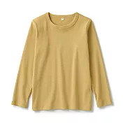 [MUJI無印良品]兒童有機棉起毛針織圓領長袖T恤 130 芥黃