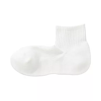 [MUJI無印良品]男棉混足底圈絨直角短襪 25~27cm 柔白