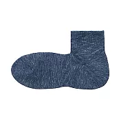 [MUJI無印良品]男棉混足底圈絨直角短襪 25~27cm 煙燻藍