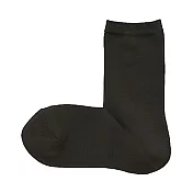 [MUJI無印良品]女棉混足口寬鬆舒適直角襪 23~25cm 可可棕