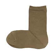 [MUJI無印良品]女棉混足口寬鬆舒適直角襪 23~25cm 深米