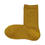 [MUJI無印良品]女棉混足口寬鬆舒適直角襪 23~25cm 芥黃