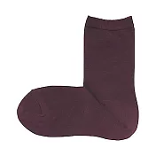 [MUJI無印良品]女棉混足口寬鬆舒適直角襪 23~25cm 紫紅