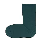[MUJI無印良品]女棉混腳跟特殊編織錐形直角襪 21~25cm 綠色