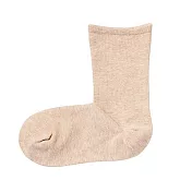 [MUJI無印良品]女棉混腳跟特殊編織錐形直角襪 21~25cm 米色