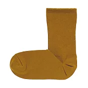 [MUJI無印良品]女棉混腳跟特殊編織錐形直角襪 21~25cm 芥黃