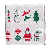 【濱文樣】日本聖誕雙重紗柔軟純棉方巾 · 聖誕雪人