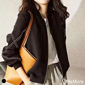 【MsMore】義大利設計感交叉鏈條寬鬆外套#111078- L 黑
