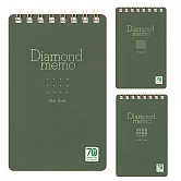 MIDORI 【70周年限定】Diamond Memo記事本3入組- 橫線/方格/點線