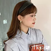 【Hera 赫拉】法式百搭時髦皮質寬邊氣質髮箍-3色 H2021110103 黑色