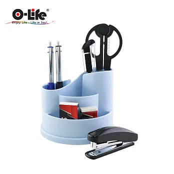 【O-Life】文具整理收納盒 (桌面整理 辦公桌收納) 天峰藍