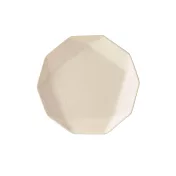 【TAMAKI】Gokaku五角鑽石陶瓷淺盤16cm． 象牙白