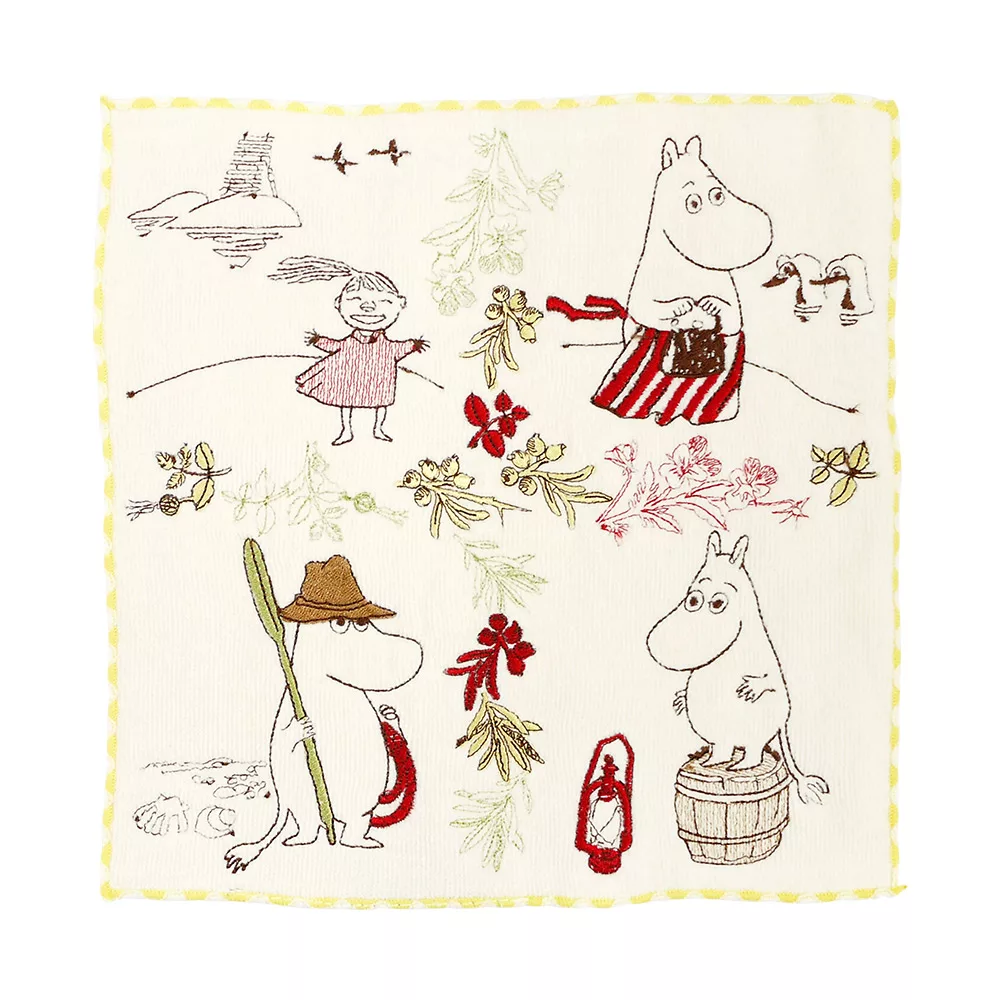 【日本丸真】Moomin刺繡小方巾 (姆米谷的日常)