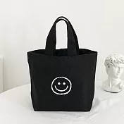 【素包包】少女微笑午餐外出日常小物悠遊手提袋(5色任選) _黑色