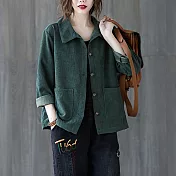 【AnZa】襯衫式燈心絨上衣外套(2色)           F 綠色