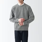 [MUJI無印良品]男美麗諾羊毛中密織圓領針織衫 S 灰色