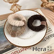 【Hera 赫拉】韓國丸子頭笑臉毛絨加粗髮圈-3入 H2021110901 淺咖色、深咖色、米色