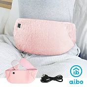 舒適絨毛 USB可插手暖宮腰帶(三檔調溫/附USB延長線)  粉紅
