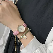 Watch-123 女生小錶盤清晰刻度實用手錶(6色任選) _白盤粉紅帶