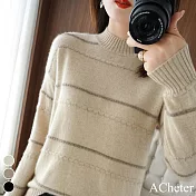 【ACheter】韓版顯瘦學院風拼色針織毛衣#111362- F 綠