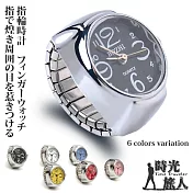 【時光旅人】繽紛色系大數字造型錶戒指-指輪時計 -黑色