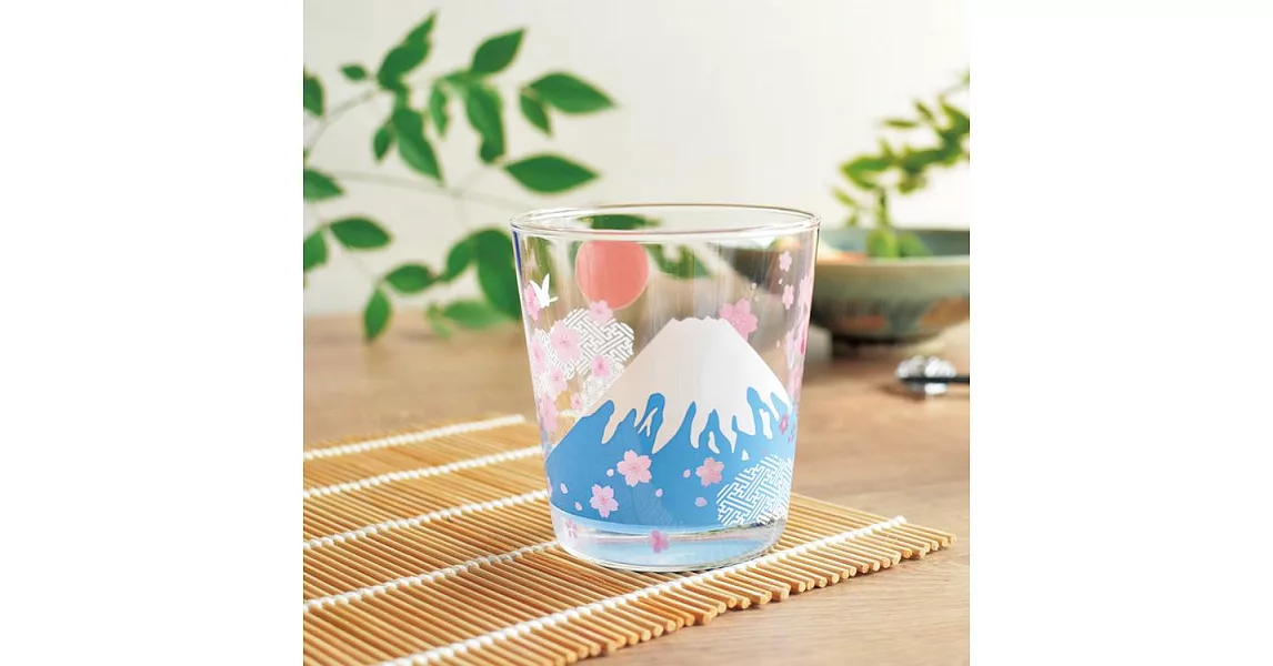 【KAKUNI】冷感變色富士山圖案玻璃杯300ml ‧ 太陽