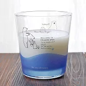 【KAKUNI】可愛白熊日常透明玻璃杯300ml ‧ 藍