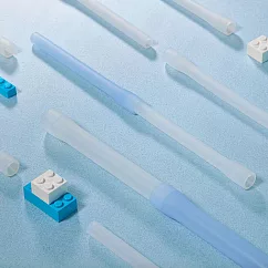 YCCT 積木矽膠吸管 ─ 細 ─ 氣泡藍