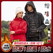 【KISSDIAMOND】超保暖羽絨棉三穿衝鋒外套(KDFJ-1918) M 女/大紅