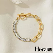 【Hera 赫拉】潮流金屬拼接鑽石手鍊 H110120305 金色