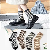 【Missking 1983】無印風條紋中筒襪 (4雙組)
