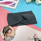 【卡樂熊】韓系簡約針織寬版造型髮帶(五色)- 灰色