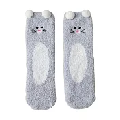 【EZlife】秋冬珊瑚絨地板保暖襪(2雙組) 灰色