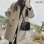 【AMIEE】日系保暖毛呢大衣外套(舒適/保暖/百搭/KDC-8509) S 灰色