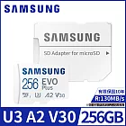 【SAMSUNG 三星】EVO Plus microSDXC UHS-I(U3) A2 V30 256GB記憶卡(MB-MC256KA)公司貨